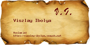 Viszlay Ibolya névjegykártya